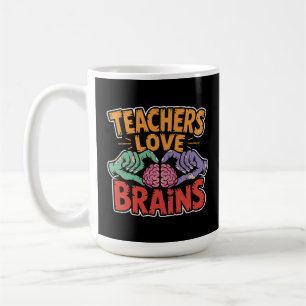 Lehrer Liebe Brains Zombie Hands Herz Halloween Kaffeetasse