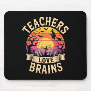 Lehrer Liebe Gehirne Funny Halloween Zombie Teache Mousepad