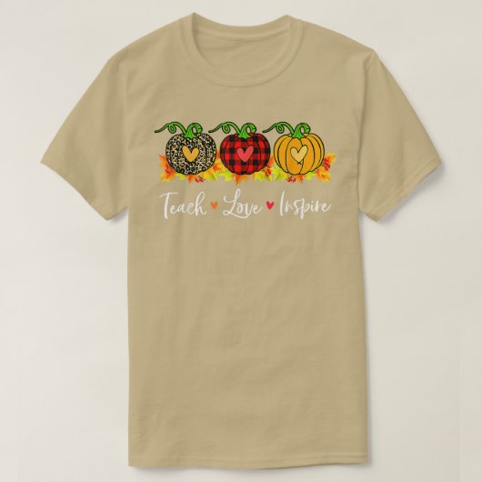 Lehrer Liebe Inspiriert Herbst Herbst Pumpkin Leo T-Shirt (Design vorne)