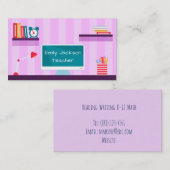 Lehrer Lila Streifen Visitenkarte (Vorne/Hinten)