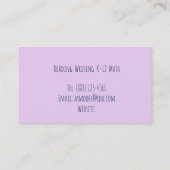 Lehrer Lila Streifen Visitenkarte (Rückseite)