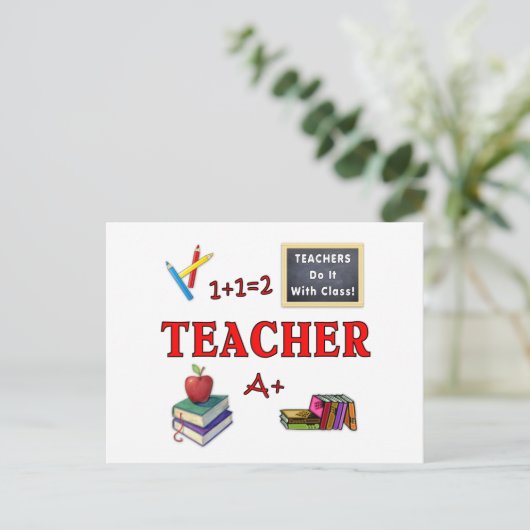 Lehrer machen das mit der Klasse Postkarte (Stehend Vorderseite)