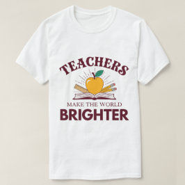 Lehrer machen die Welt heller Apple Buch T-Shirt