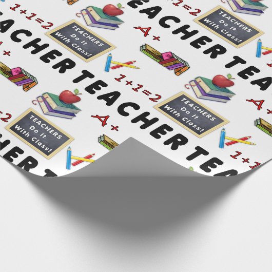Lehrer machen es mit Klasse    Geschenkpapier (Ecke)