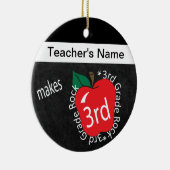Lehrer macht 3. Klasse | Kopfbrett Keramikornament (Rechts)