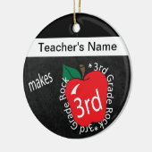 Lehrer macht 3. Klasse | Kopfbrett Keramikornament (Links)