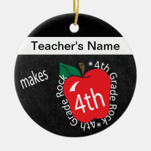 Lehrer macht 4. Klasse Rock Tafel Keramik Ornament