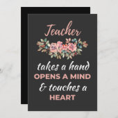 Lehrer macht eine Hand öffnet einen Geist Dankeskarte (Vorne/Hinten)