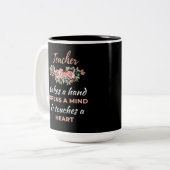 Lehrer macht eine Hand öffnet einen Geist Zweifarbige Tasse (Vorderseite Links)