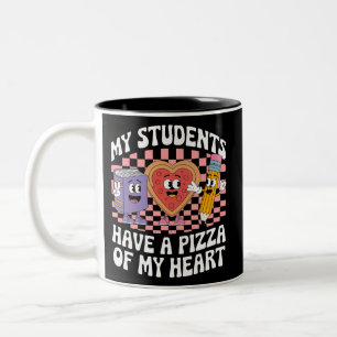 Lehrer Mein Schüler haben eine Pizza von meinem He Zweifarbige Tasse