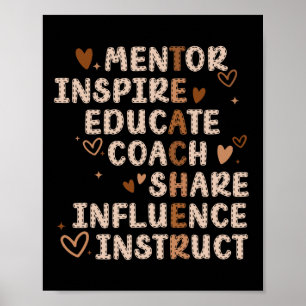 Lehrer Mentor Inspirier Educate Coach Share Influe Poster