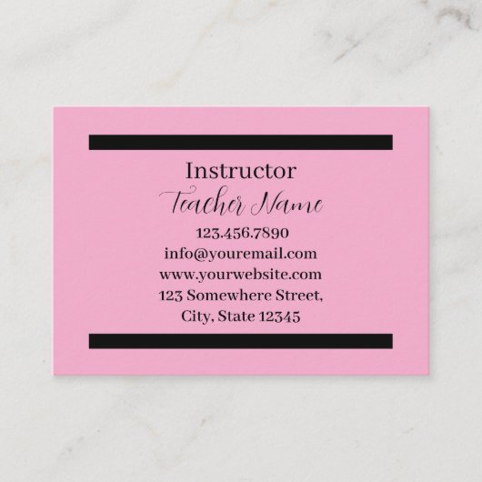 Lehrer Minimalistisch Visitenkarte (Vorderseite)