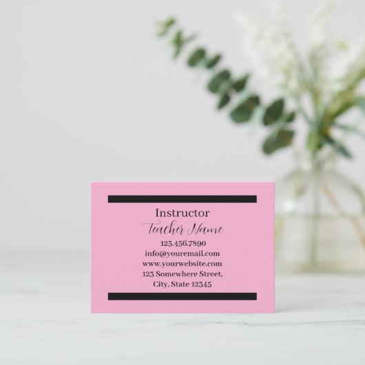 Lehrer Minimalistisch Visitenkarte (Stehend Vorderseite)