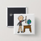 Lehrer mit Globus Button (Vorne & Hinten)