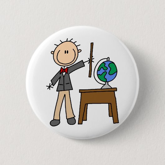 Lehrer mit Globus Button (Vorderseite)