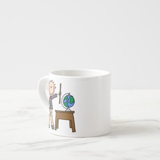 Lehrer mit Globus Espressotasse (Vorderseite Links)