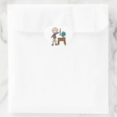 Lehrer mit Globus Herz-Aufkleber (Tasche)