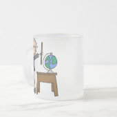 Lehrer mit Globus Mattglastasse (Vorderseite Links)