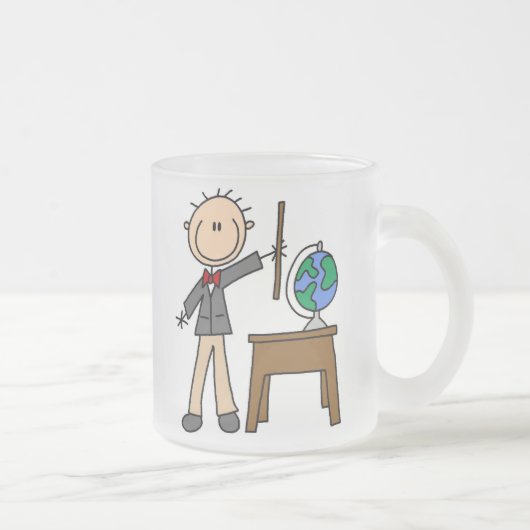 Lehrer mit Globus Mattglastasse (Rechts)