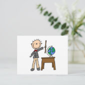 Lehrer mit Globus Postkarte (Stehend Vorderseite)