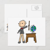 Lehrer mit Globus Postkarte (Vorne/Hinten)