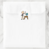 Lehrer mit Globus Runder Aufkleber (Tasche)