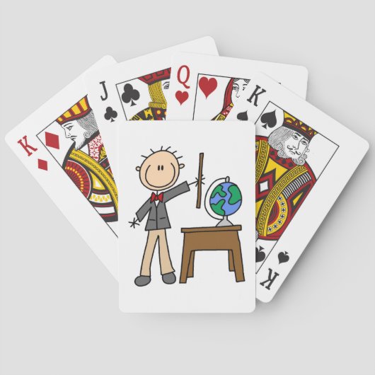 Lehrer mit Globus Spielkarten (Rückseite)