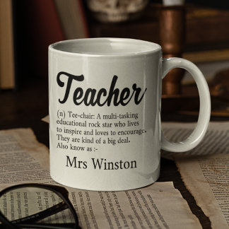 Lehrer mit Namen Ende des Jahres Vielen Dank Kaffeetasse