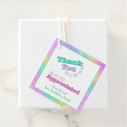 Lehrer/Mitarbeiter-Wertschätzung Danke, Geschenk-T Geschenkanhänger (Beispiel)