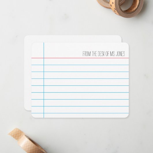 Lehrer - Mitteilungskarten (Anpassen) (Vorderseite/Rückseite Beispiel)