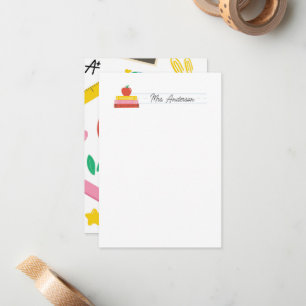 Lehrer Mitteilungskarten Stationery Niedlich Apple