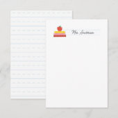 Lehrer Mitteilungskarten Stationery Niedlich Apple (Vorne/Hinten)