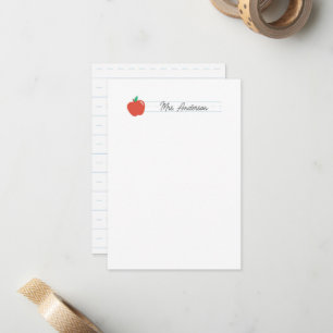 Lehrer Mitteilungskarten Stationery Niedlich Red A