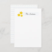 Lehrer Mitteilungskarten Stationery Niedliche Gold (Vorne/Hinten)