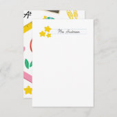 Lehrer Mitteilungskarten Stationery Niedliche Gold (Vorne/Hinten)