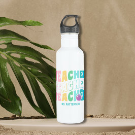 Lehrer Moderne Regenbogenfarben Personalisierter N Edelstahlflasche