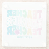 Lehrer Moderne Regenbogenfarben Personalisierter N Glasuntersetzer (Rückseite)