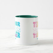 Lehrer Moderne Regenbogenfarben Personalisierter N Tasse (Zentrum)
