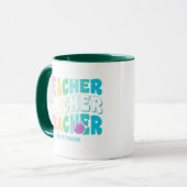 Lehrer Moderne Regenbogenfarben Personalisierter N Tasse (Vorderseite Links)