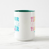 Lehrer Moderne Regenbogenfarben Personalisierter N Tasse (Zentrum)
