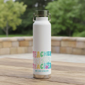 Lehrer Moderne Regenbogenfarben Personalisierter N Trinkflasche