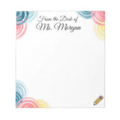 Lehrer Modernes Design Editor Notizblock (Vorderseite)