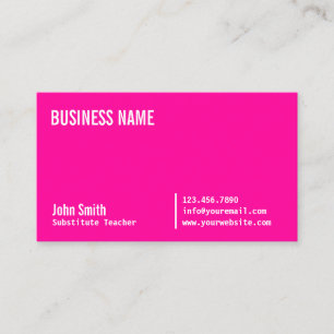 Lehrer Modernes Hot Pink Visitenkarte