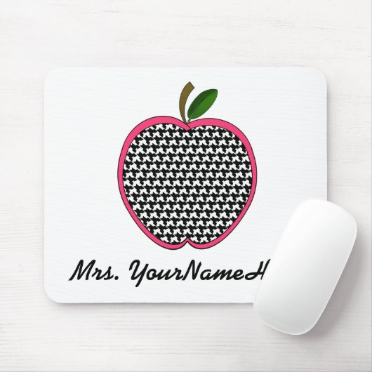 Lehrer Mousepad-Hahnentrittmuster Apple mit rosa Mousepad (Mit Mouse)