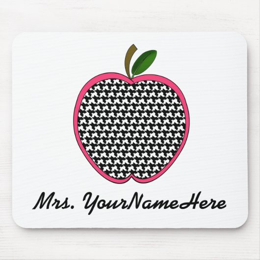 Lehrer Mousepad-Hahnentrittmuster Apple mit rosa Mousepad (Vorne)
