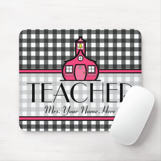 Lehrer Mousepad - koksgrauer Gingham (Mit Mouse)
