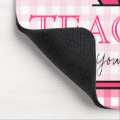 Lehrer Mousepad - rosa Gingham (Ecke)