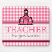 Lehrer Mousepad - rosa Gingham (Vorne)