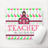 Lehrer Mousepad - rosa u. grünes Flamingo-Muster (Mit Mouse)
