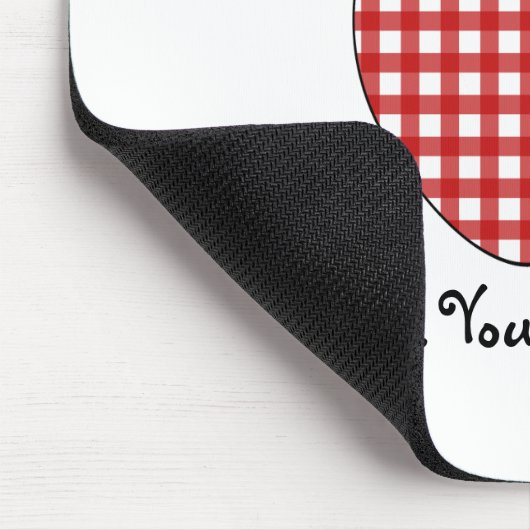 Lehrer Mousepad - roter Gingham Apple (Ecke)